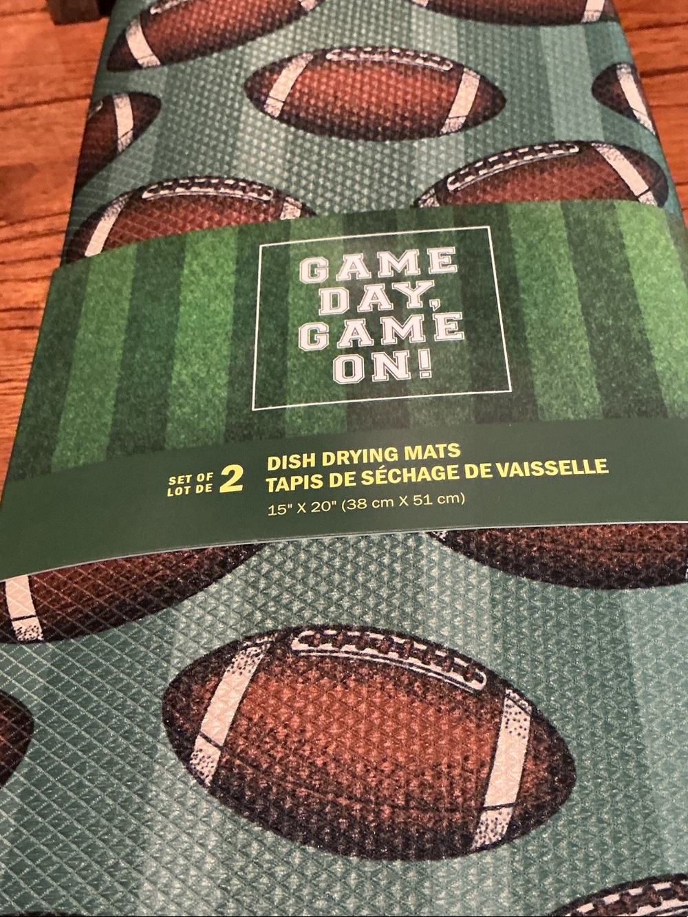 Football Dish Drying Mats - Set of 2